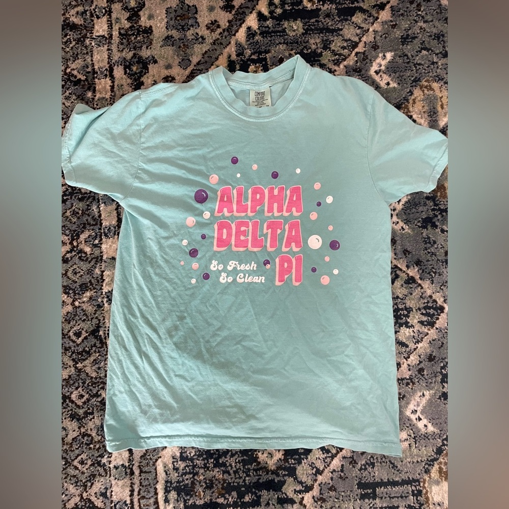 Comfort Colors Alpha Delta Pi “So Fresh So Clean” T-Shirt (medium)